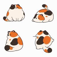 A set of four different cats with different poses vector