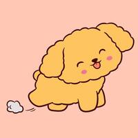 A cartoon dog running with a cloud in front of it vector