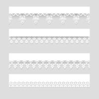 Set of lace borders with shadows set 2 vector
