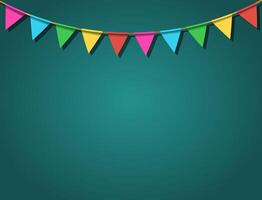 Festive back with flags on the rope vector