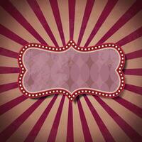 Red frame with light bulbs on back vector