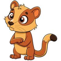 Standing cartoon mongoose with crossed arms and a slightly sceptical expression vector