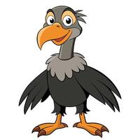 Cute cartoon vulture character illustration standing upright with a friendly expression vector