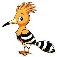 Cartoon hoopoe bird illustration isolated on white background detailed image vector