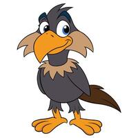 Cute animated bird character design in full standing posing on isolated background vector