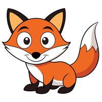Cute cartoon fox with big eyes and a smiling expression vector
