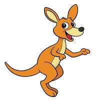 Happy cartoon kangaroo illustration with a friendly expression and dynamic pose vector