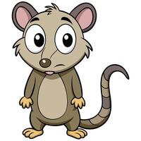 Cartoon mouse character illustration with large eyes and curious expression vector