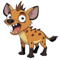Cartoon hyena character illustration with open mouth and sharp teeth vector