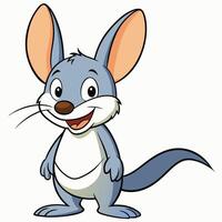 Cartoon mouse with big ears smiling cute animal illustration vector