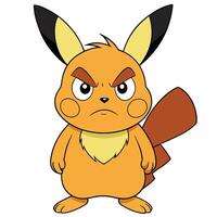 Angry cartoon character with sharp features and determined expression illustration vector