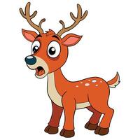 Cartoon frightened deer illustration with big eyes on a white background vector