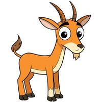 Cartoon antelope character standing cute animal design illustration graphic vector