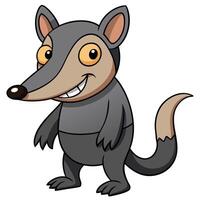 Cartoon anteater illustration smiling with upright pose mascot animal design vector