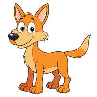 Cartoon orange fox smiling standing isolated on white background illustration vector
