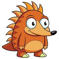 Cartoon orange hedgehog standing upright with big eyes and a friendly smile vector