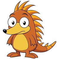 Cartoon echidna illustration cute cartoon character for children design projects vector