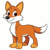 Cute cartoon fox character design standing isolated on white background vector
