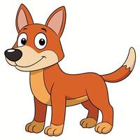 Cartoon dog standing cheerful animal with friendly expression isolated on white background vector