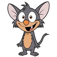Cute cartoon mouse character smiling with big eyes and friendly expression art vector