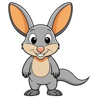 Cute cartoon bilby illustration with large ears and friendly smile character vector