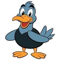Cheerful cartoon bird character with friendly expression in illustration vector