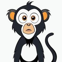Cartoon monkey character with big eyes and a surprised expression illustration vector