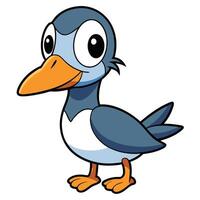Cartoon duck character isolated on white background illustration for kids vector