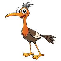 Cheerful cartoon bird illustration with smiling face and playful expression vector