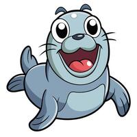 Cheerful cartoon seal character design with big eyes and friendly smile vector