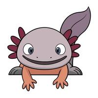 Cute cartoon axolotl character illustration design template graphic vector