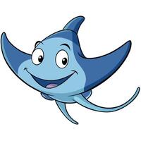 Cartoon stingray character smiling with friendly expression perfect for childrens illustration vector