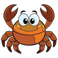 Cheerful cartoon crab illustration cute marine animal design vector