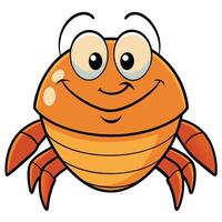 Cheerful cartoon crab illustration with big eyes and a smiling face vector