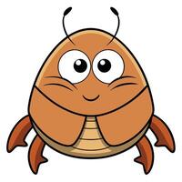 cartoon crab illustration with big eyes and happy expression vector