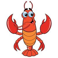 Funny cartoon lobster character illustration isolated on white background image vector