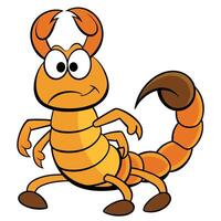 Cartoon scorpion with a mischievous grin illustration isolated vector