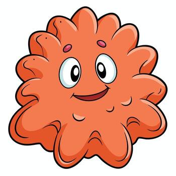 Cute orange cartoon blob character with smiling face and playful design vector