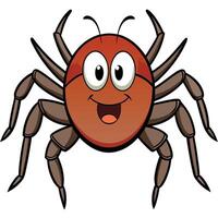 Cartoon smiling tick illustration isolated on white background detailed art vector