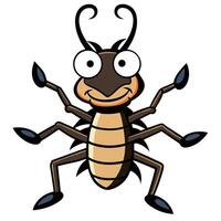 Funny cartoon cockroach insect character illustration graphic design isolated vector