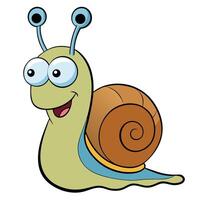 Cartoon snail illustration smiling happy character for kids design vector