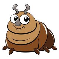 Cartoon beetle illustration cute insect design element vector