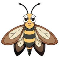 Cute cartoon moth character with big eyes and happy smile vector