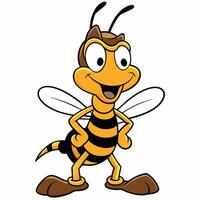 Cartoon bee mascot character with friendly expression and stinger vector