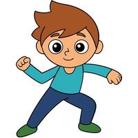 Cartoon boy character in playful pose with smiling expression and bright colors vector