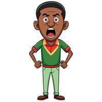 Cartoon character with angry expression screaming out loud in disagreement and frustration vector