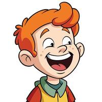 Cartoon portrait of a cheerful red haired boy with freckles smiling vector