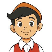 Cartoon character smiling boy portrait illustration graphics image design vector