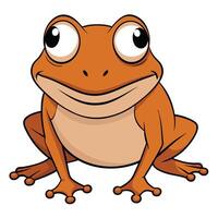 Cute cartoon frog illustration with big eyes and funny expression vector