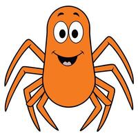 Cartoon orange spider illustration happy expression graphic design element vector